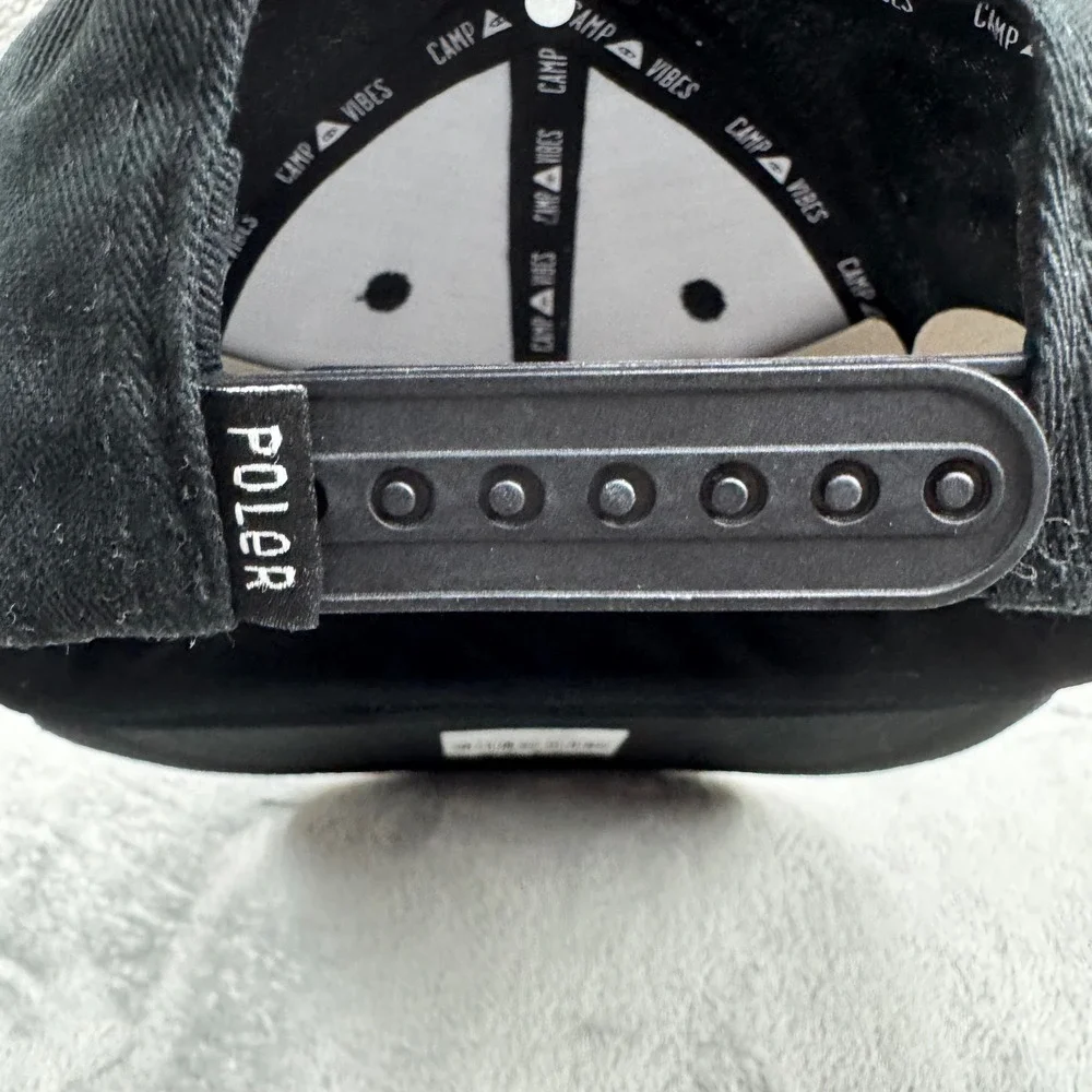 Poler Vice Hat Mens OS‎ Black New Camp Vibes Snapback Flat Brim 223ACU7009-BLK